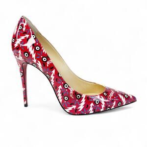 CHRISTIAN LOUBOUTIN Pigalle Follies Ginzana Evil Eye Patent Leather Heels